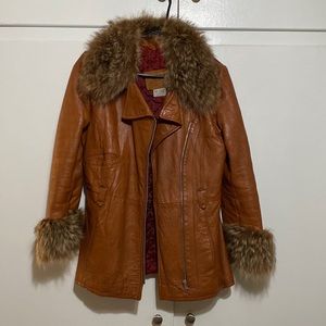 Vintage genuine leather coat